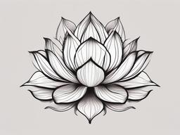 japanese lotus tattoo design  simple color tattoo,white background,minimal