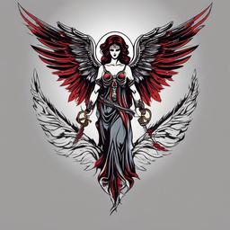 angel of death tattoo  simple vector color tattoo