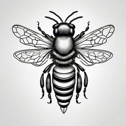 Honey Comb Bee Tattoo - Showcase the beauty of honeycombs and bees with a tattoo, symbolizing the intricate and ordered world of these industrious insects.  simple tattoo,minimalist,white background