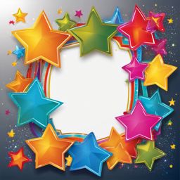 star clipart border, picture frame color vector art