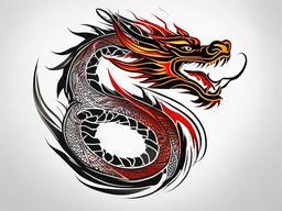 fire dragon tattoo meaning  simple color tattoo,white background