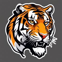 Tiger Sticker - A powerful tiger with sharp claws, ,vector color sticker art,minimal