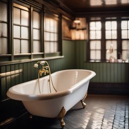 Vintage Bathroom Charm - Vintage bathroom charm with clawfoot tubs and subway tiles. realistic, professional photography, bokeh, natural lighting, canon lens, shot on dslr 64 megapixels sharp focus