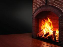 Fire Wallpaper - Fire burning in a brick fireplace  background wallpaper