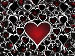 Black Background Red Heart-Deep black with a large red heart in the center for a dramatic, passionate look  background wallpaper