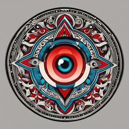 protection traditional evil eye tattoo  simple vector color tattoo