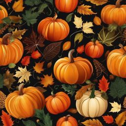 Autumn Wallpaper - Vibrant Fall Foliage and Pumpkins  intricate patterns, splash art, wallpaper art