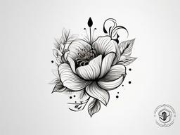 Scorpio Flower Tattoo - Combine floral aesthetics with Scorpio symbolism in a tattoo featuring flowers and the Scorpio sign.  simple vector color tattoo,minimal,white background