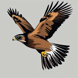 Falcon Clipart - Falcon stooping down in a hunting dive , minimal, 2d