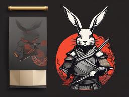 samurai rabbit tattoo  minimalist color tattoo, vector