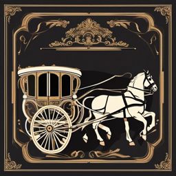 Horse-Drawn Carriage Sticker - Vintage elegance, ,vector color sticker art,minimal