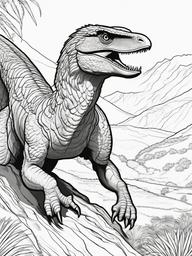 Utahraptor Coloring Pages - Large Agile Hunter  black outline printable coloring page