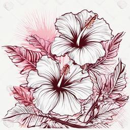 Hibiscus flower  , vector illustration, clipart