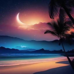 Beach background - night sky beach wallpaper  