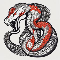 irezumi snake  simple color tattoo,white background,minimal