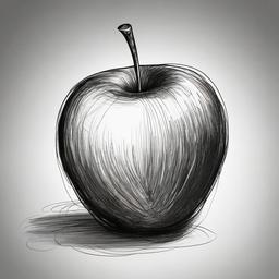 drawing of an apple with honey  minimal rough sketch scribbles,doodles,black and white