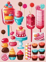 Candies clipart - candy and dessert table for a party  