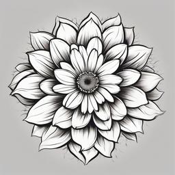 White Daisy Flower Tattoo-Making of a statement with a white daisy flower tattoo, symbolizing purity and innocence.  simple vector color tattoo