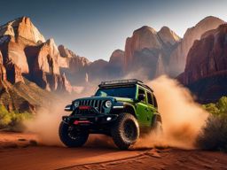 Cool Car Wallpapers - Rev up your screen with the power of an off-road adventure in Zion National Park, featuring rugged terrains and mighty off-road vehicles.  intricate patterns, splash art, wallpaper art