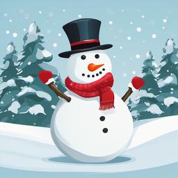 Snowman clipart - snowman with a funny expression  