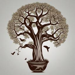 baobab tree tattoo  simple vector color tattoo