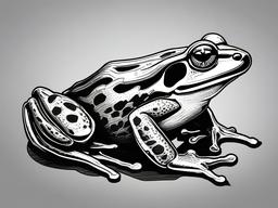 drawing of leopard frog  minimal rough sketch scribbles,doodles,black and white