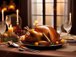 Thanksgiving Wallpaper-A festive Thanksgiving table setting, with elegant tablecloths, sparkling centerpieces, and festive tableware.  aesthetic background wallpaper