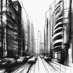 sketch of a city  minimal rough sketch scribbles,doodles,black and white