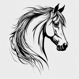 horse tattoo picture  simple tattoo,minimalist,white background