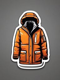 Winter jacket sticker- Insulated and warm, , sticker vector art, minimalist design