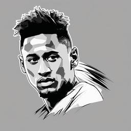 sketch of neymar  minimal rough sketch scribbles,doodles,black and white