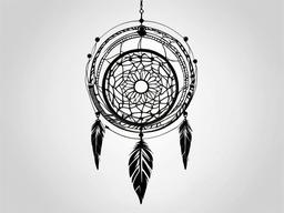 Unique Dream Catcher Tattoo Design - Unique designs for dream catcher tattoos.  simple vector tattoo,minimalist,white background