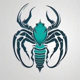 Scorpio Zodiac Symbol Tattoo - Capture the essence of Scorpio's zodiac symbolism with a unique tattoo design.  simple vector color tattoo,minimal,white background