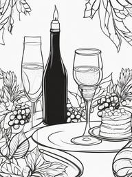 Thanksgiving Toast Coloring Pages - Celebrating with Drinks and Cheer  minimal black outline printable sheet, coloring page