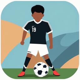 Soccer clipart - player wearing a soccer jersey and holding a ball  color,minimalist,vector clipart