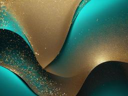 Turquoise And Gold Glitter Background  