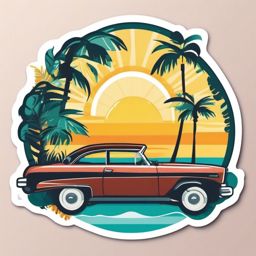 Summer Vacation Sticker - Celebrate the carefree days of summer with this vacation-themed and sunny sticker, , sticker vector art, minimalist design