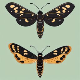 Armyworm Moth Clip Art - An armyworm moth with spotted wings,  color vector clipart, minimal style