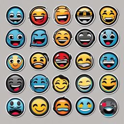 Emoji face sticker- Emoticon and expressive, , sticker vector art, minimalist design