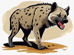 Hyena clipart - Scavenging predator with a distinctive laugh, ,color clipart vector style