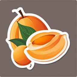 Apricot Sticker - Sweet and velvety, an apricot-hued treat for your taste buds, , sticker vector art, minimalist design