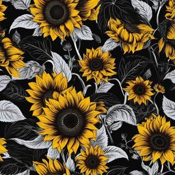 Sunflower Background Wallpaper - black sunflowers wallpaper  