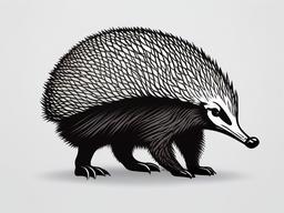 Echidna cartoon  minimal, white background