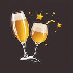 Cheers Emoji Sticker - Celebratory toast, , sticker vector art, minimalist design