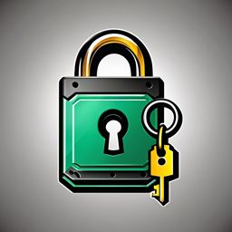 Padlock and key icon - Padlock and key icon for security and encryption,  color clipart, vector art