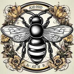 adhd bee tattoo  vector tattoo design