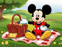 Mickey Mouse clipart - Mickey Mouse enjoying a picnic  