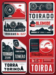 Tornado warning sticker- Alert and urgent, , sticker vector art, minimalist design