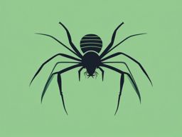 Grass Spider Clip Art - A grass spider weaving its web,  color vector clipart, minimal style