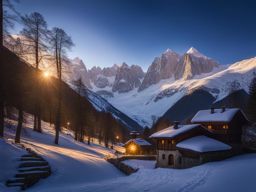 enchanted val bregaglia - illustrate the enchanting atmosphere of val bregaglia, a valley known for its artistic heritage and picturesque landscapes. 